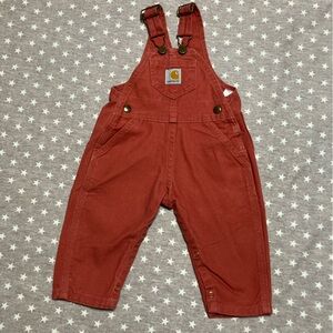 Carhartt Toddler Overalls 12M Rust Brown Color EUC Worn 1X